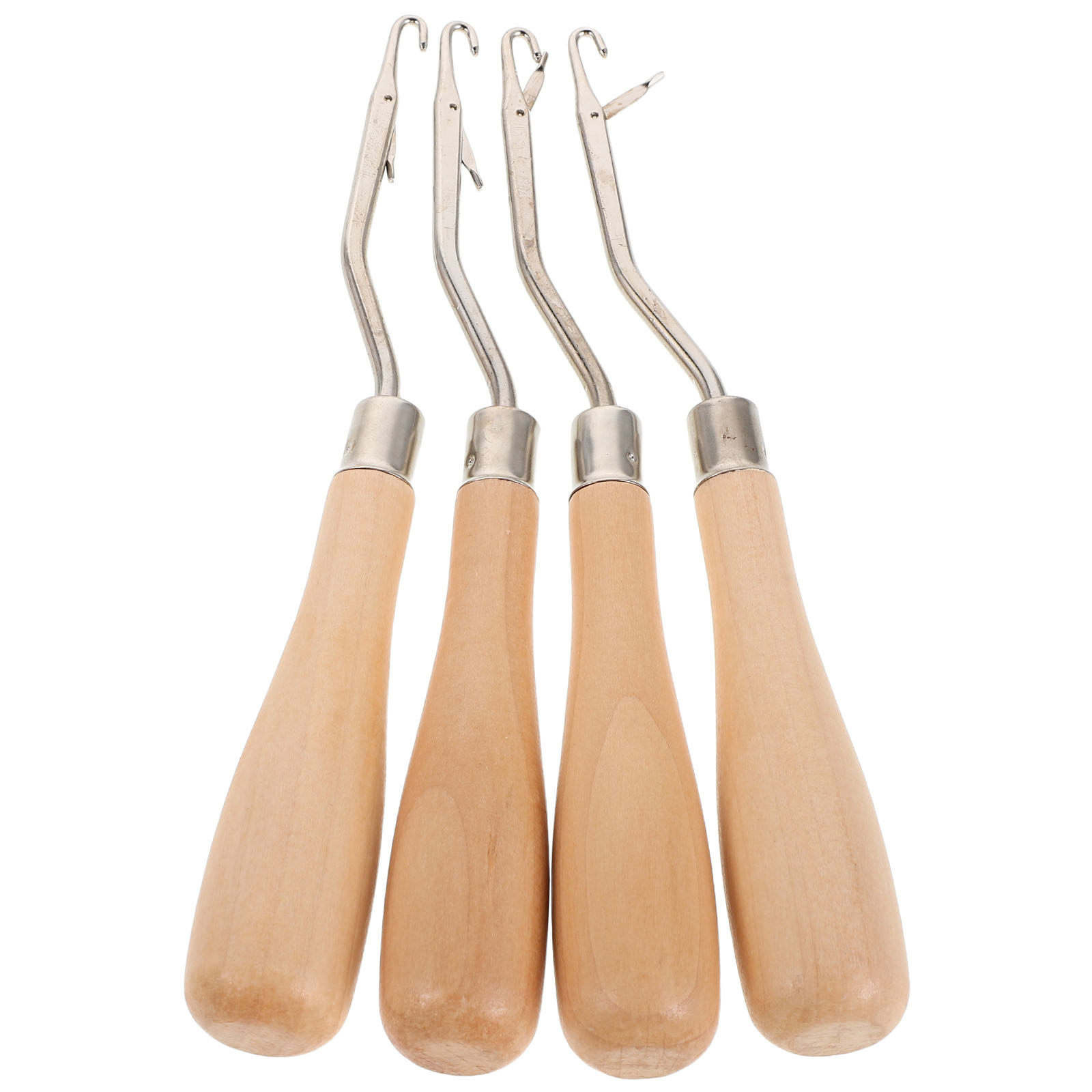 4本組のクロシェ針、人間工学に基づいた木製ハンドル付きラッチ - Wooden Crochet Hooks Ergonomic Handle のレビューと価格