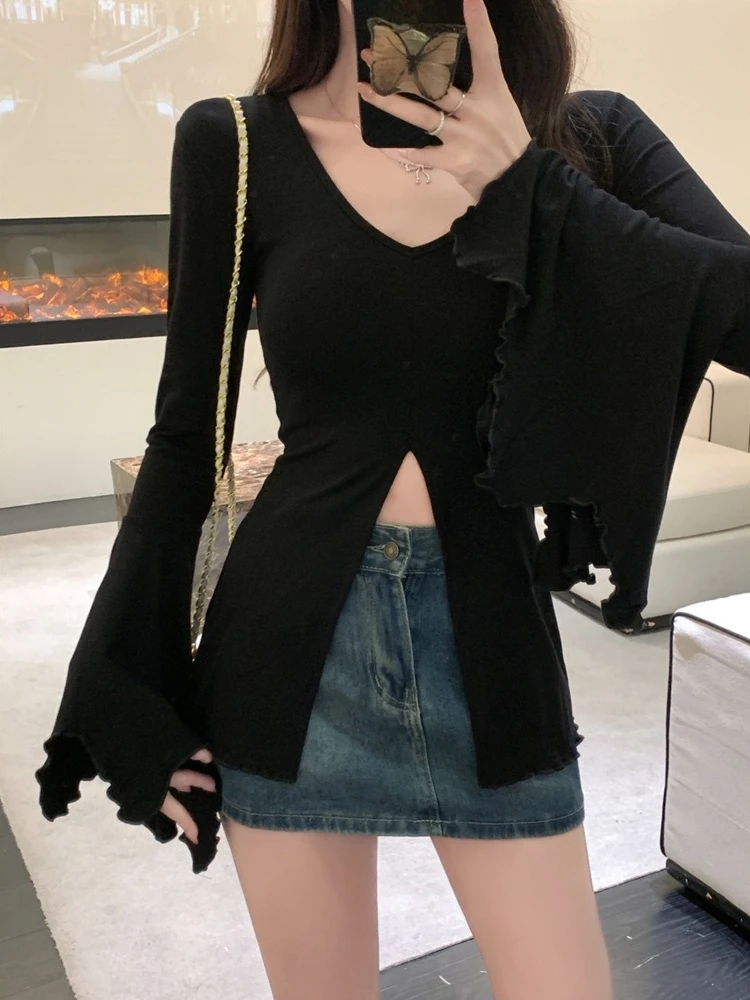 女性用ヴィンテージ Y2K T シャツ、ボディコンフィット、 - Embroidery のレビューと価格