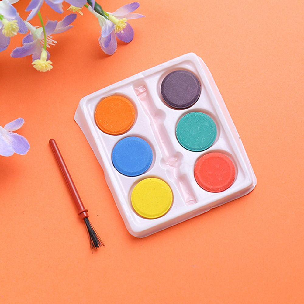 高品質の絵筆付き水彩絵具セット 6色 洗える水彩顔料 固形絵 - Watercolor Paint Set Solid Pigment のレビューと価格