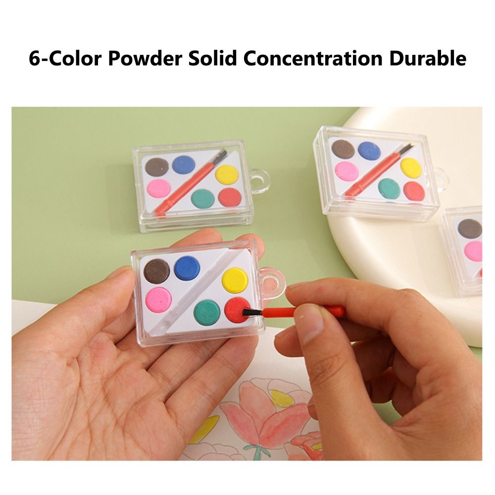 高品質の絵筆付き水彩絵具セット 6色 洗える水彩顔料 固形絵 - Watercolor Paint Set Solid Pigment のレビューと価格