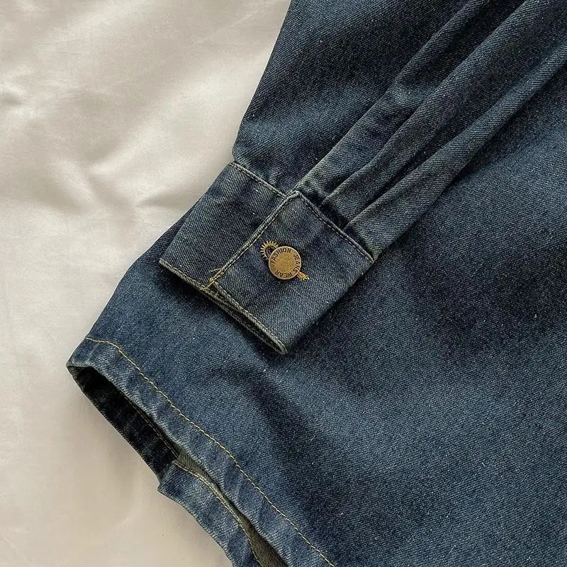 Y2Kデニムスカートセット：ヴィンテージ風和柄ボタンジャケッ - Embroidery のレビューと価格