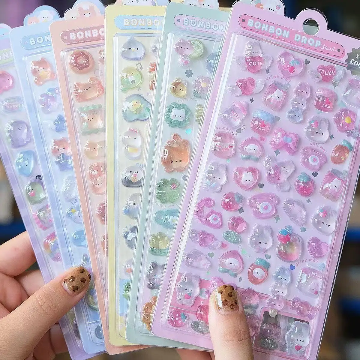 =-=2027かわいい3Dゼリーレジンステッカーかわいい漫画 - Scrapbooking のレビューと価格