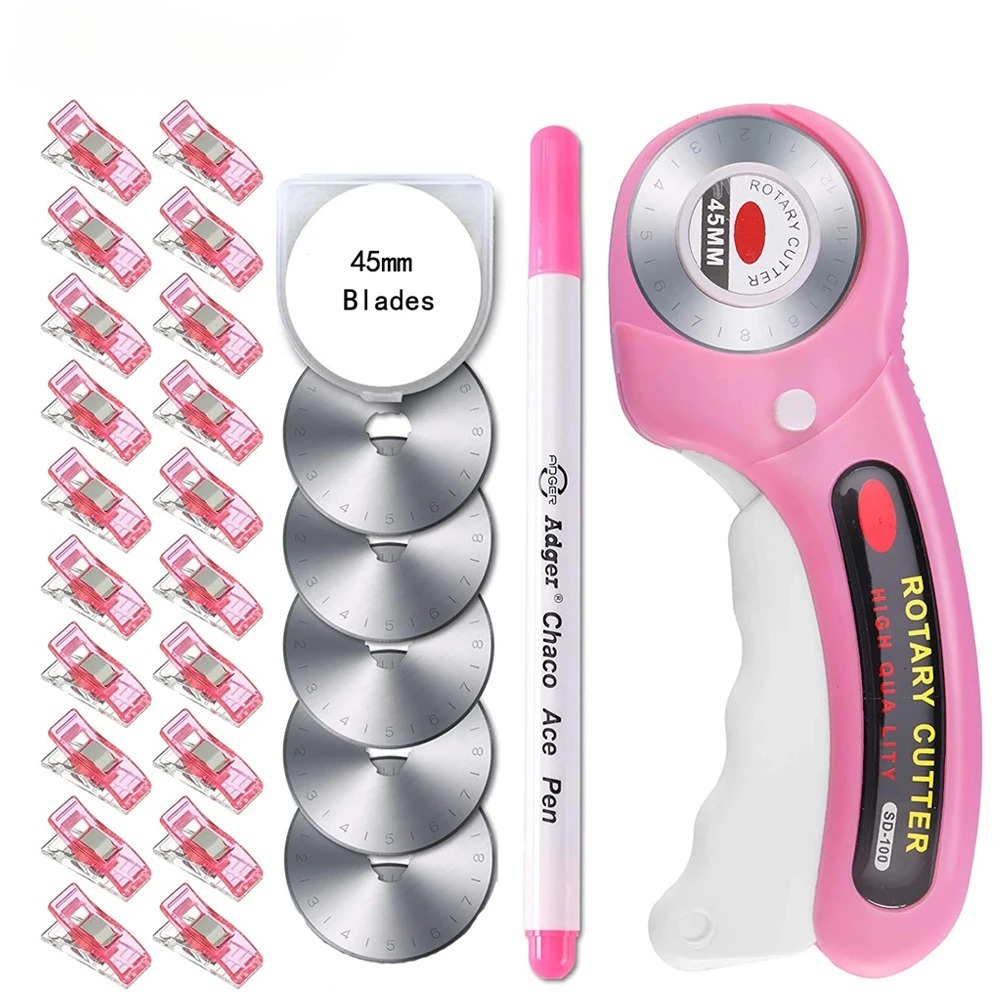 45 ミリメートルロータリーカッターセット 5 ブレード縫製 - Rotary Cutter For Fabric 45Mm のレビューと価格