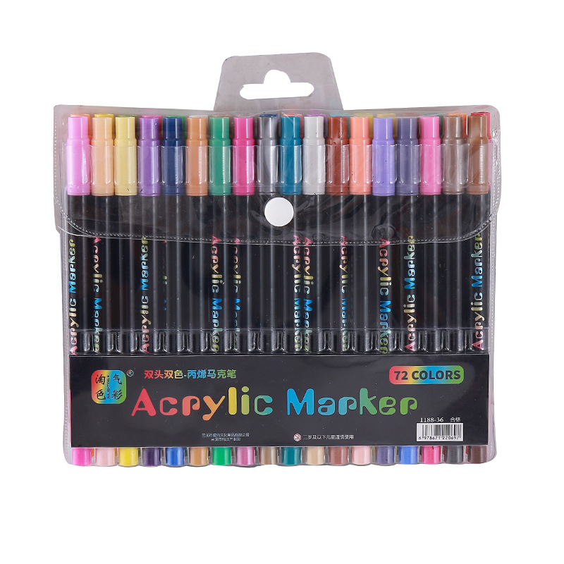 24-120色のデュアルチップアクリルマーカーペンセット、ブ - Painting Supplies のレビューと価格