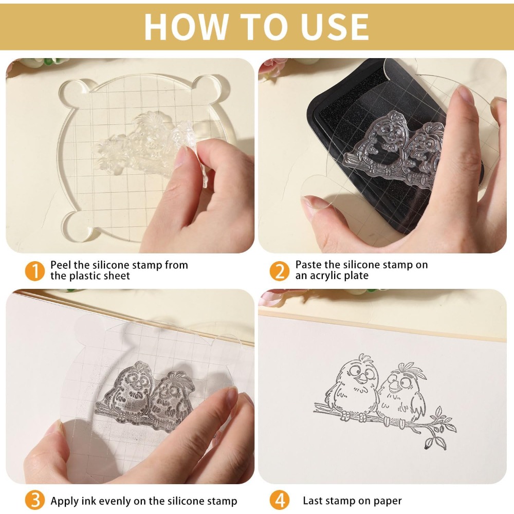 面白い鳥の枝クリアスタンプ漫画の動物シリコーンスタンプシール - Clear Silicone Stamps For Card Making のレビューと価格