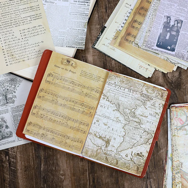 スクラップブッキング,アルバム,新聞,日記,手工芸品の装飾的 - Vintage Junk Journal Scrapbooking Paper のレビューと価格
