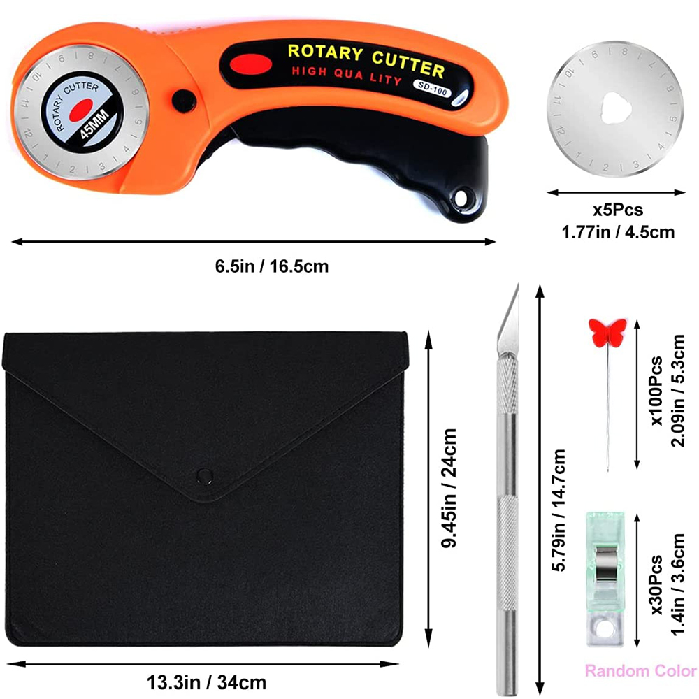 45mmロータリーカッターキット,147個,ファブリックカッ - Rotary Cutter For Fabric 45Mm のレビューと価格