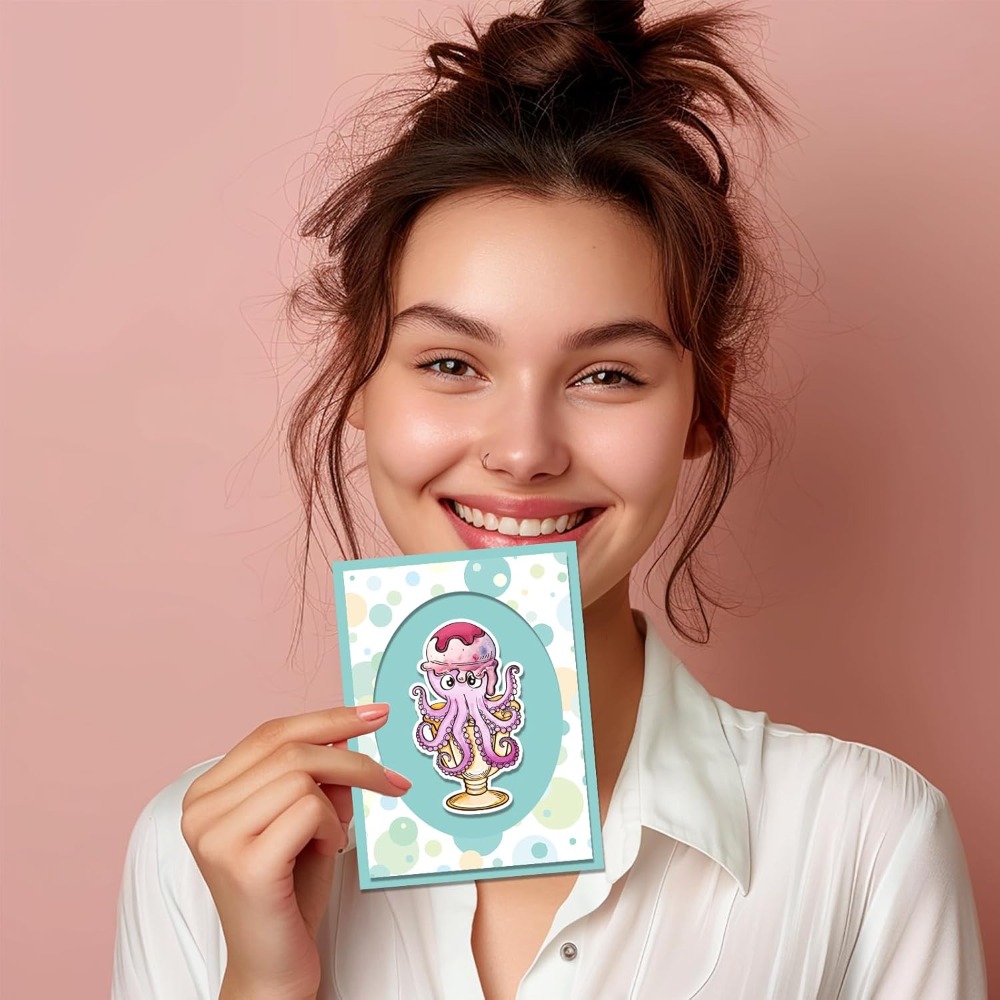 海洋動物クリアスタンプカメ透明スタンプタコシリコーンクリアス - Clear Silicone Stamps For Card Making のレビューと価格