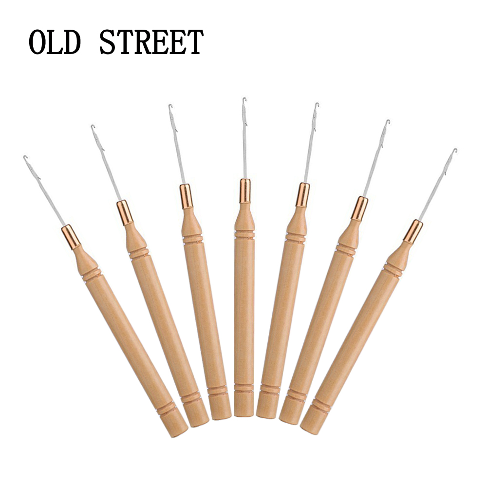 人間工学に基づいた木製ハンドルヘアエクステンションフック針ユ - Wooden Crochet Hooks Ergonomic Handle のレビューと価格