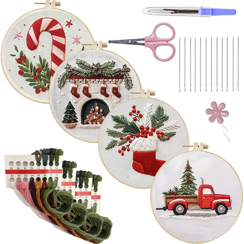 大人と子供のための手作り刺embroideryスターターキッ - Cross Stitch Stamped Kits Beginners のレビューと価格