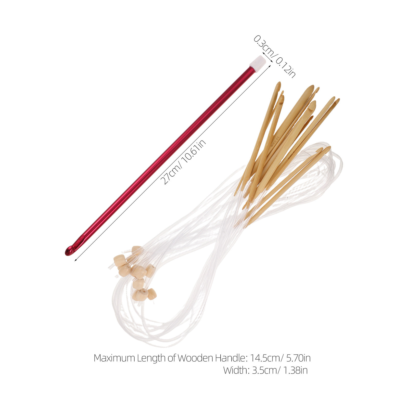 鮮やかな色の編み針セット（1セット） - 人間工学に基づいた - Wooden Crochet Hooks Ergonomic Handle のレビューと価格