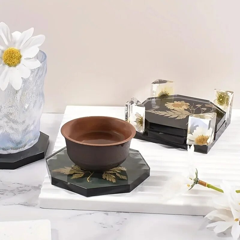 コースター樹脂モールドセットには、コースター収納ボックスモー - Silicone Epoxy Resin Molds Set のレビューと価格