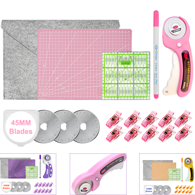 厚みのあるA4カッティングマット付き45mmロータリーカッタ - Rotary Cutter For Fabric 45Mm のレビューと価格
