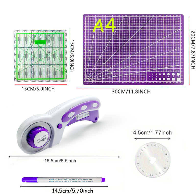 厚みのあるA4カッティングマット付き45mmロータリーカッタ - Rotary Cutter For Fabric 45Mm のレビューと価格