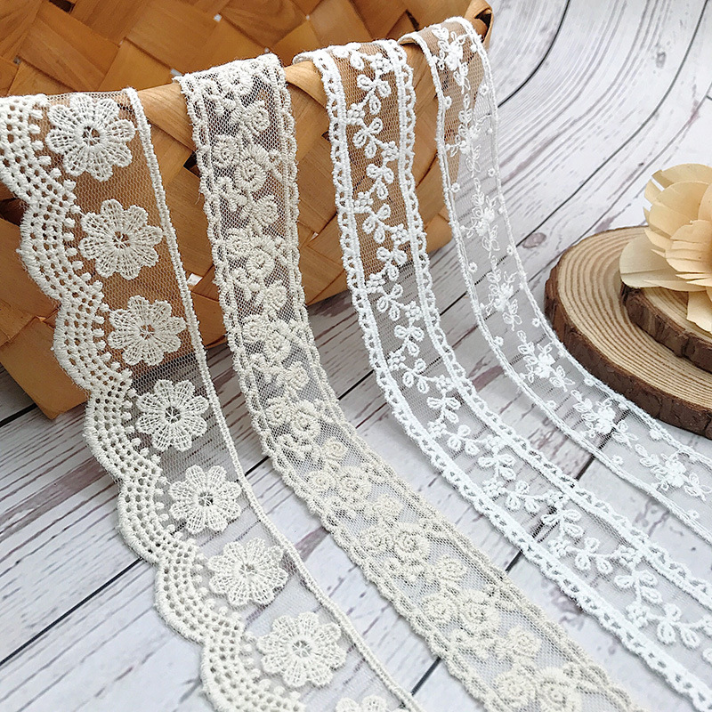 3 ヤード/ロット刺繍ホワイトベージュ綿糸チュールレース生地 - Cotton Embroidery Thread Skeins のレビューと価格