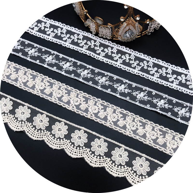 3 ヤード/ロット刺繍ホワイトベージュ綿糸チュールレース生地 - Cotton Embroidery Thread Skeins のレビューと価格