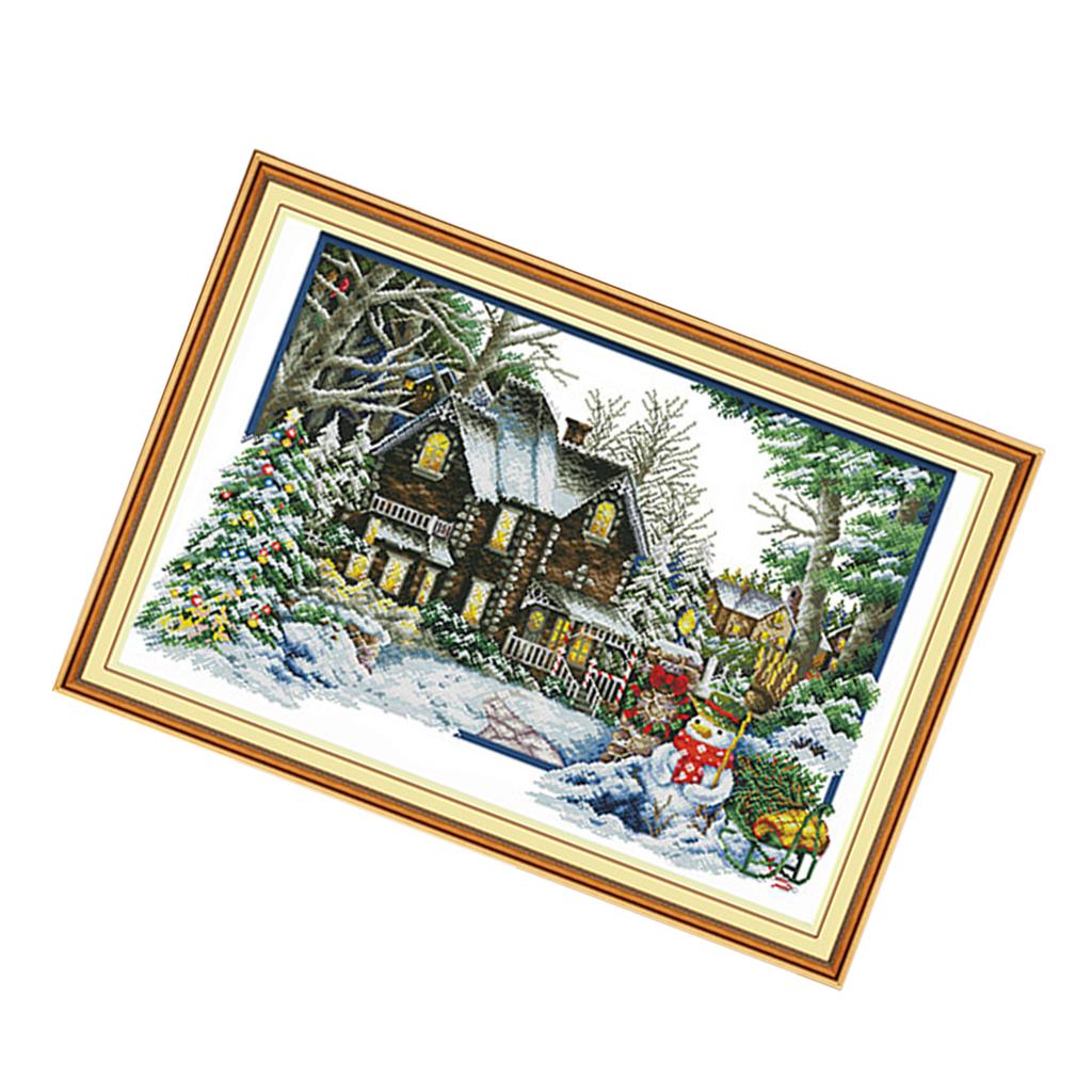 スタンプクロスステッチキット、プリント済みの冬のパターン刺繍 - Cross Stitch Stamped Kits Beginners のレビューと価格