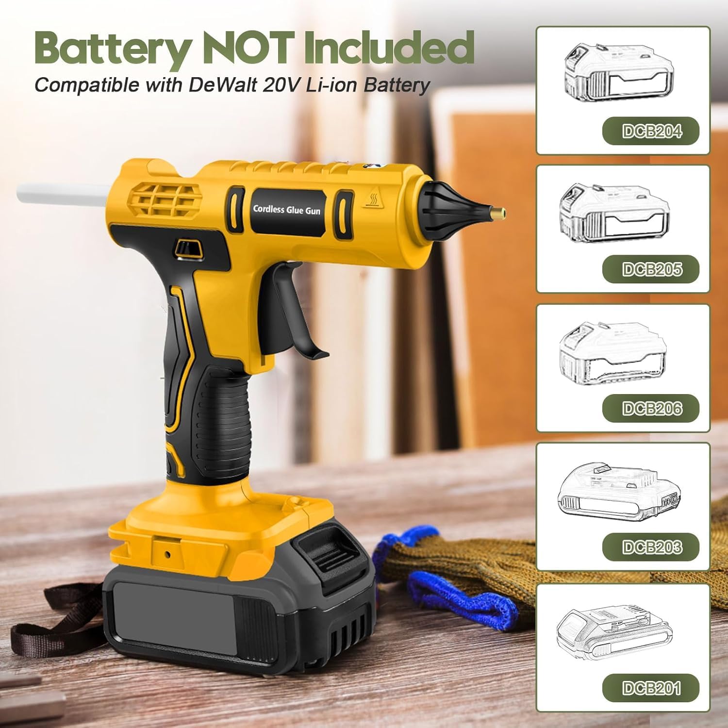 100Wコードレスホットグルーガン（デウォルト20Vバッテリ - Hot Melt Glue Gun Cordless のレビューと価格