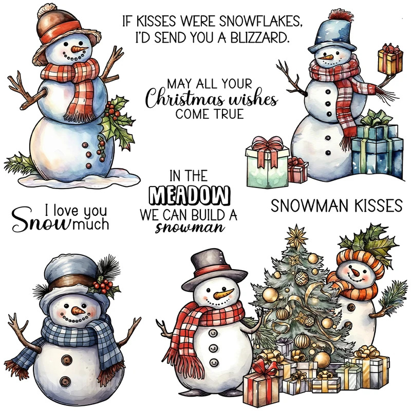 冬の雪だるまクリスマスカッティングダイクリアスタンプ DIY - Clear Silicone Stamps For Card Making のレビューと価格