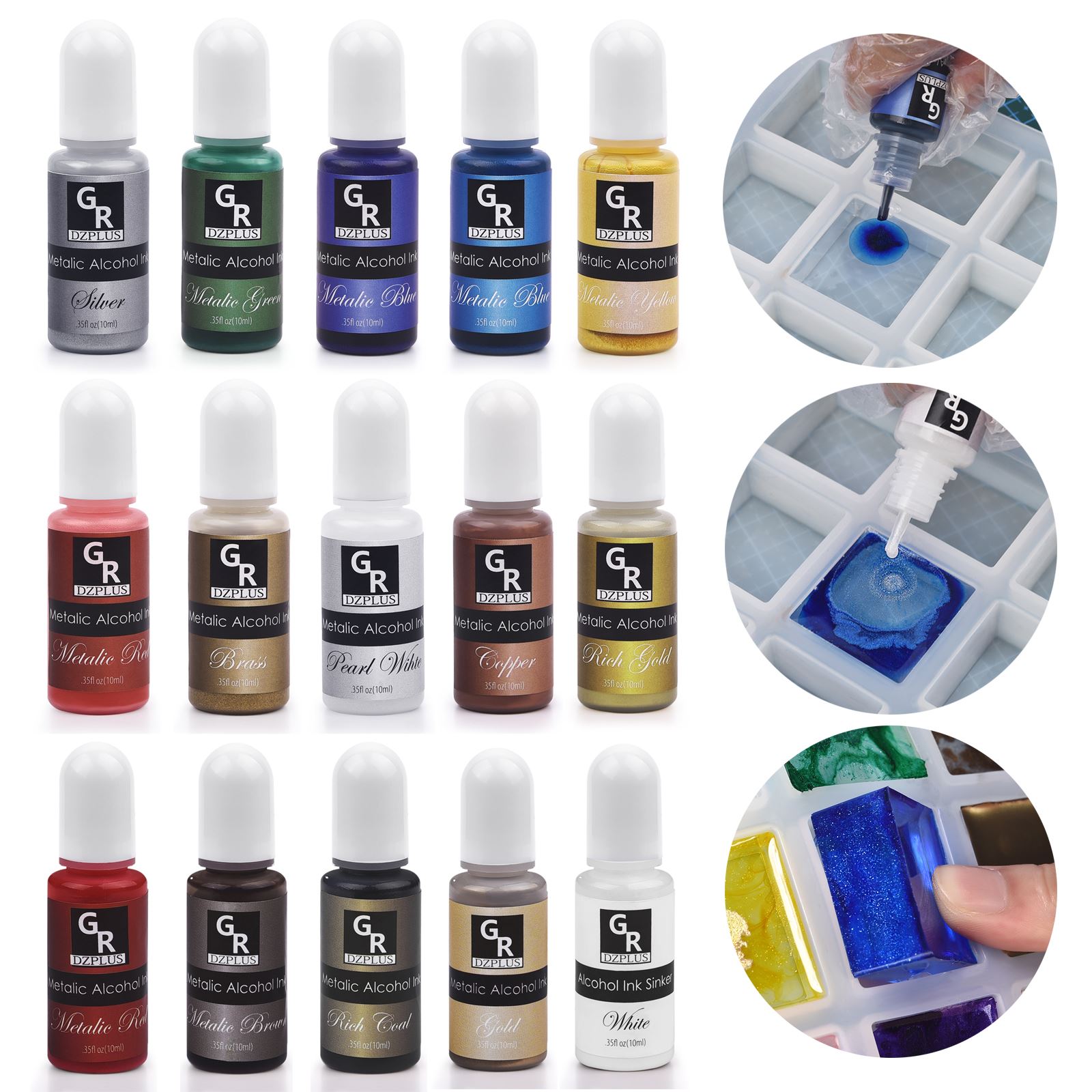 1 セット樹脂顔料キットアートインクアルコール液体着色剤染料 - Silicone Epoxy Resin Molds Set のレビューと価格