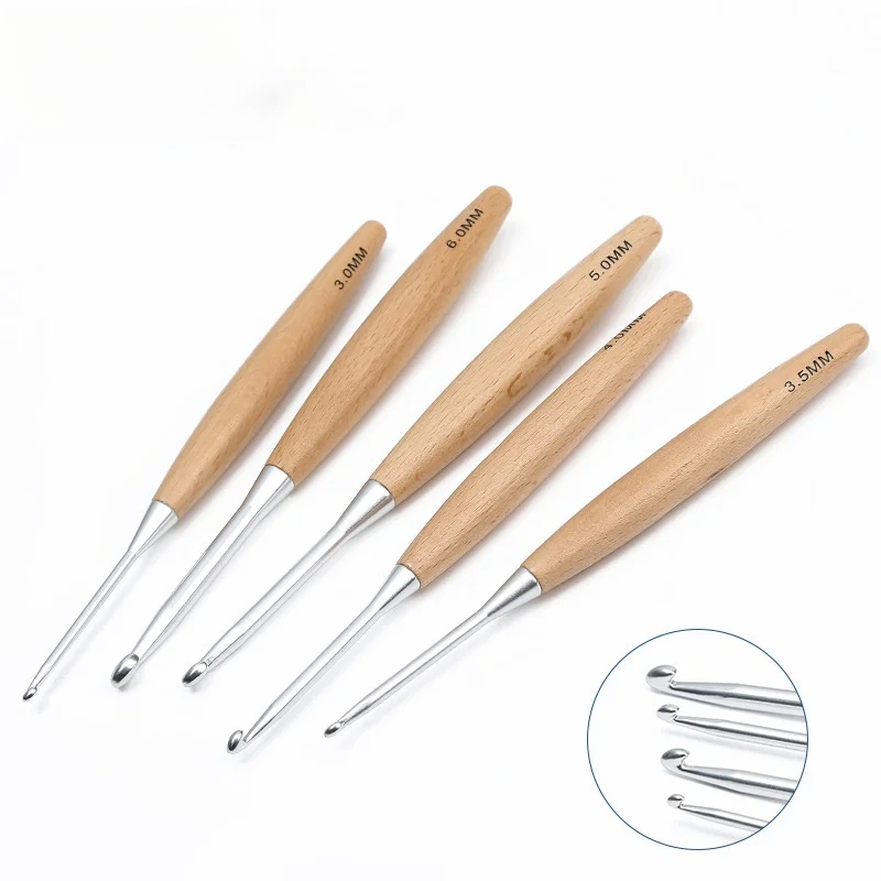 1/11個 木製ハンドルかぎ針 3.0-12.0mm 人間工 - Wooden Crochet Hooks Ergonomic Handle のレビューと価格