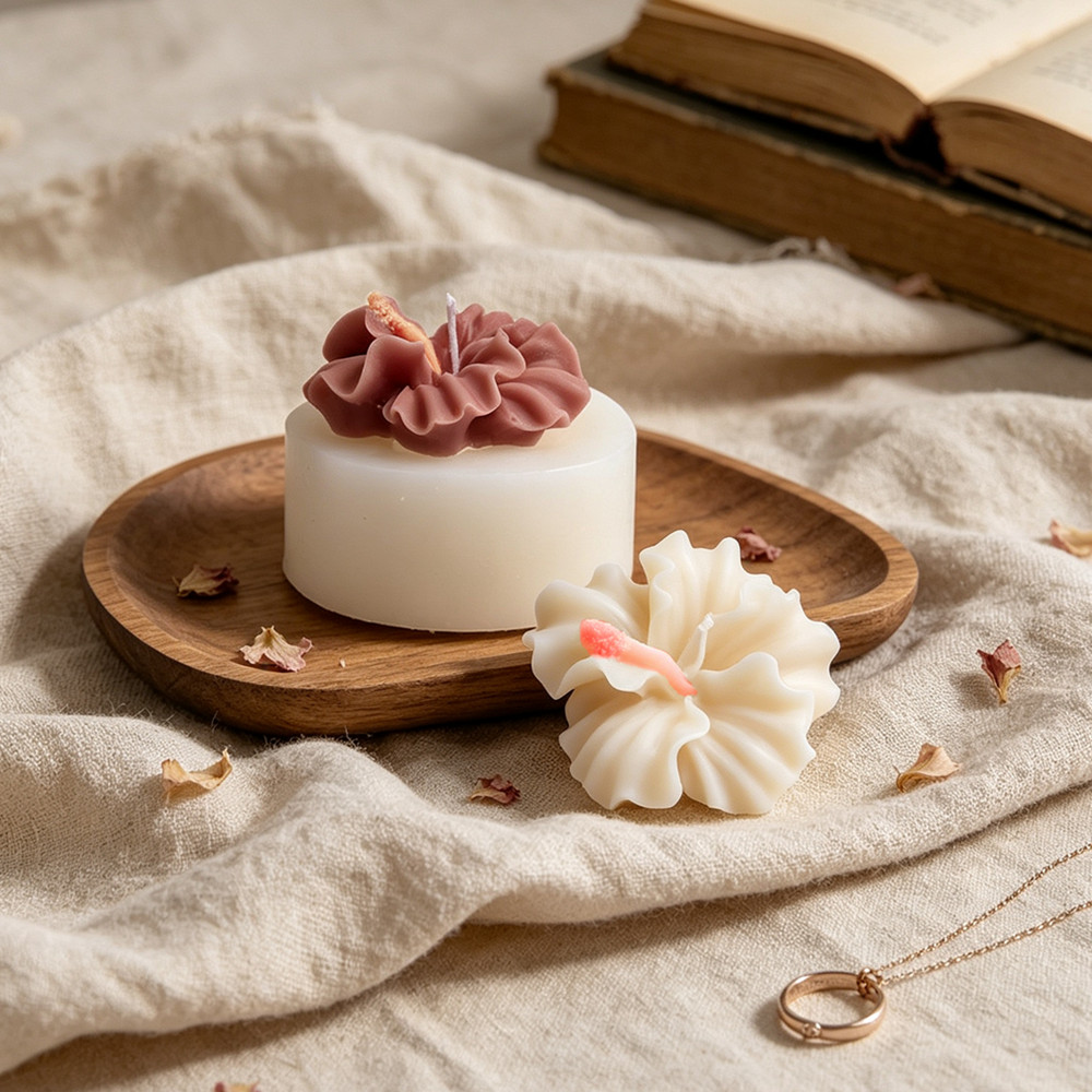 2個入りハイビスカスフラワーキャンドルモールド、ポリマークレ - Silicone Epoxy Resin Molds Set のレビューと価格