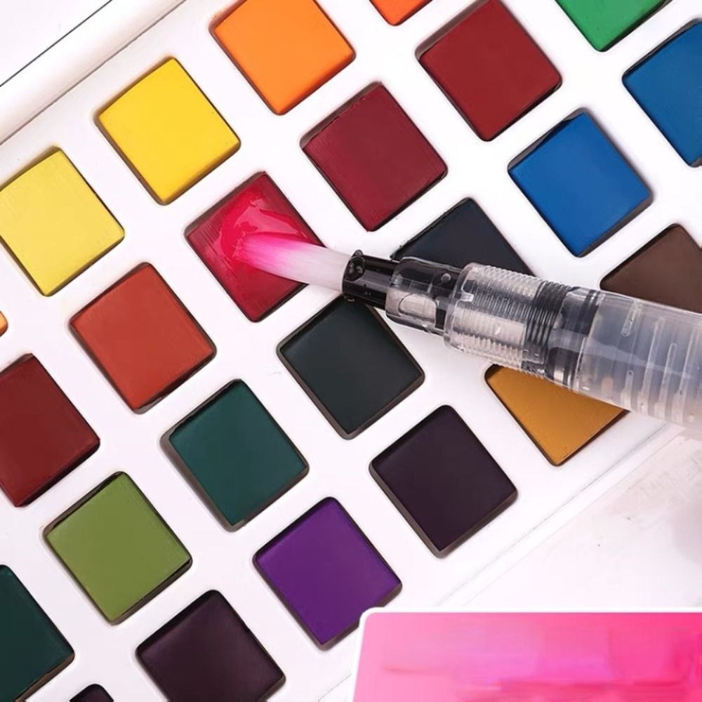折りたたみ式水彩絵具セット、水筆ペン付き、18/24/36/ - Watercolor Paint Set Solid Pigment のレビューと価格