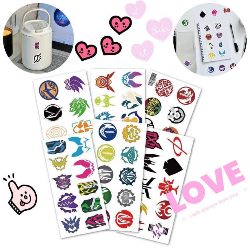 60 枚の仮面ライダーロゴステッカークリエイティブデカール防 - Scrapbooking のレビューと価格