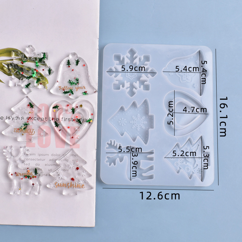 クリスマス型 DIY レジン クリスタル エポキシ型 雪の結 - Silicone Epoxy Resin Molds Set のレビューと価格