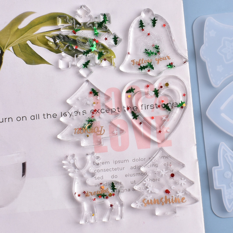 クリスマス型 DIY レジン クリスタル エポキシ型 雪の結 - Silicone Epoxy Resin Molds Set のレビューと価格